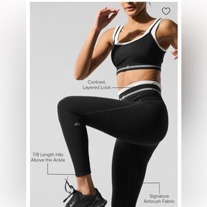 NWOT Alo Airbrush High-Waist 7/8 Better Together Legging - Black/White